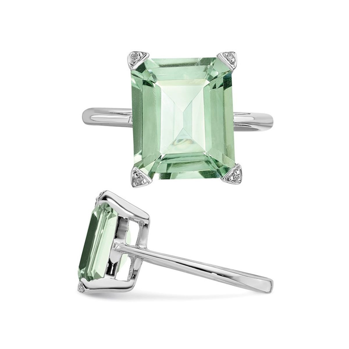 5.45 Carat (ctw) Green Quartz Ring in Sterling Silver product image