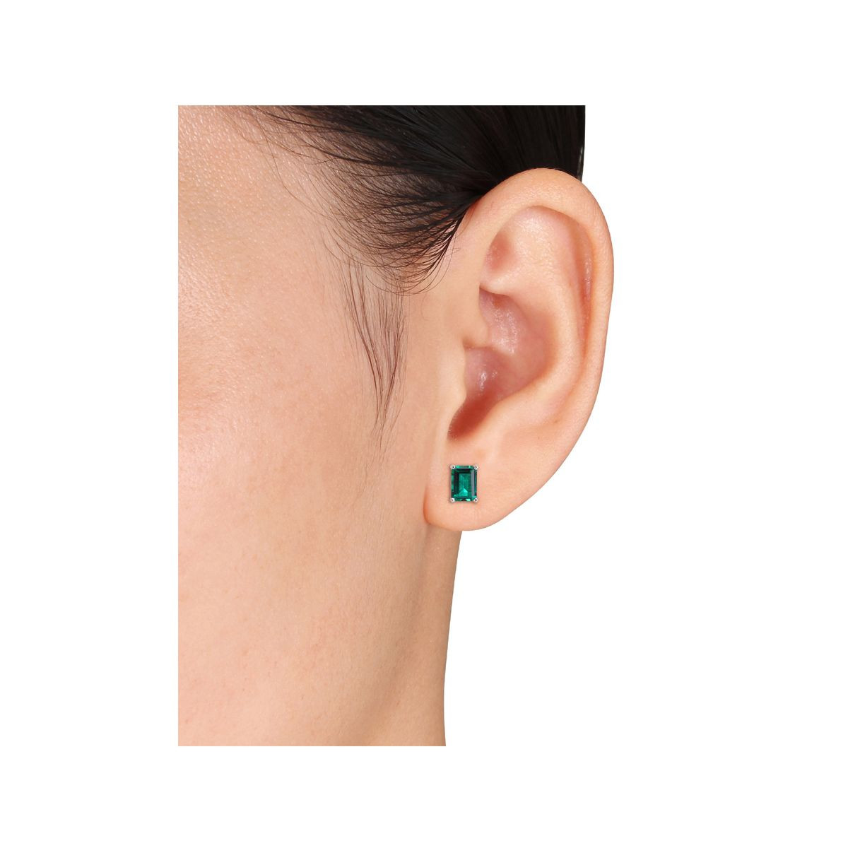 1.80 Carat (ctw) Lab-Created Emerald Earrings in Sterling Silver product image