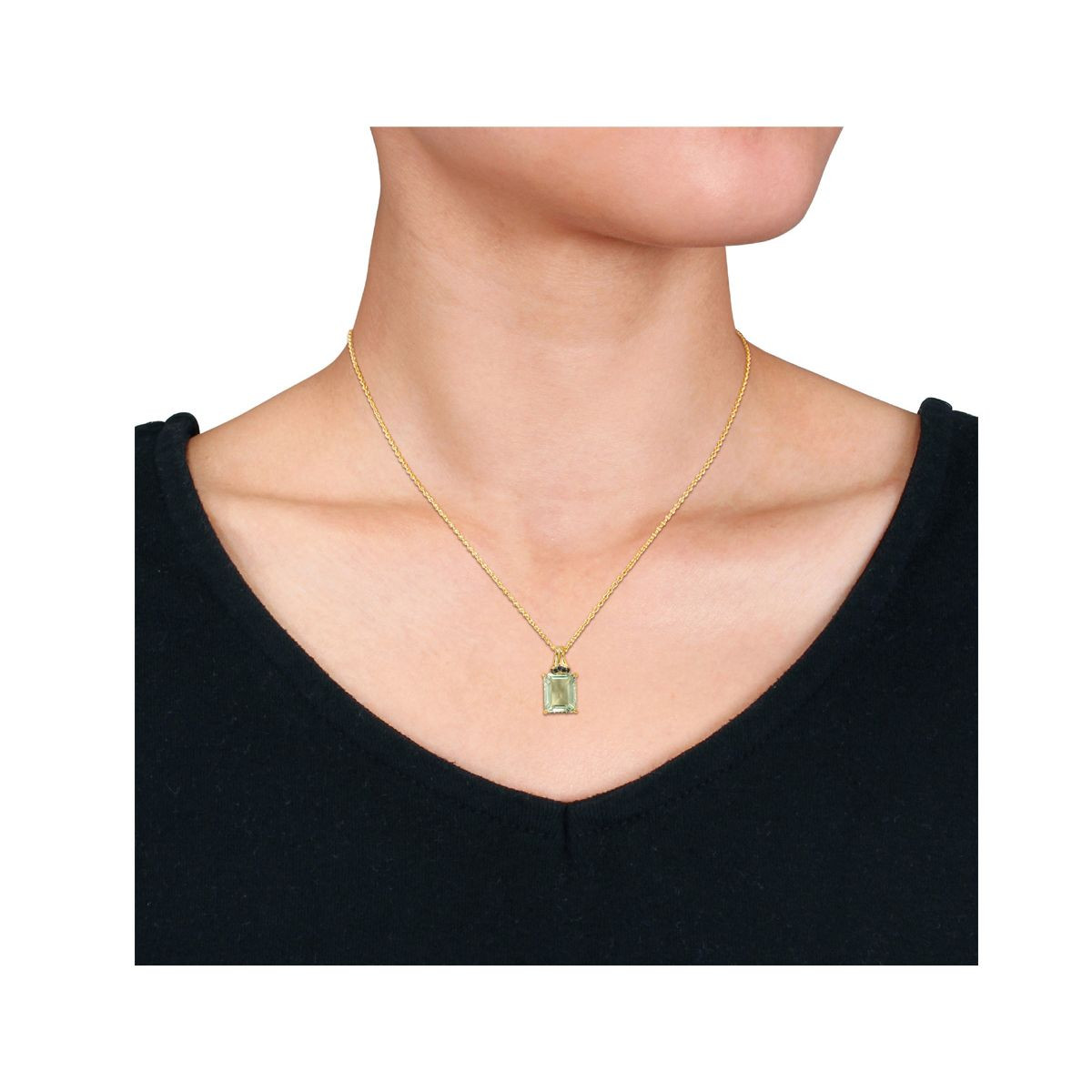 5.64 Carat (ctw) Green Quartz Necklace in Sterling Silver  product image