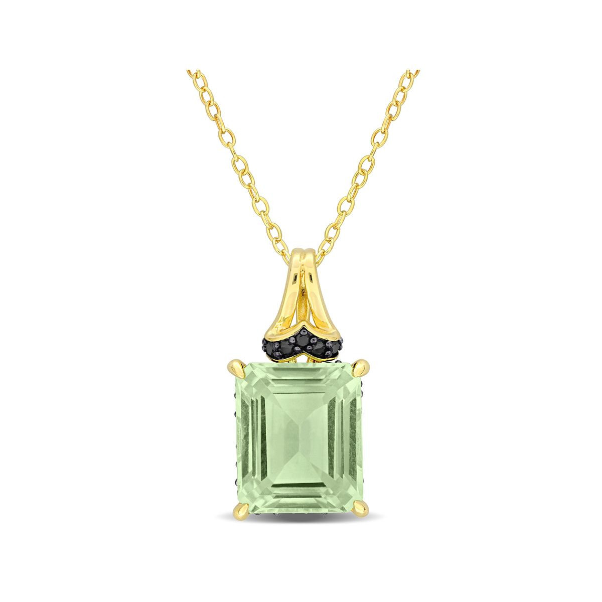 5.64 Carat (ctw) Green Quartz Necklace in Sterling Silver  product image