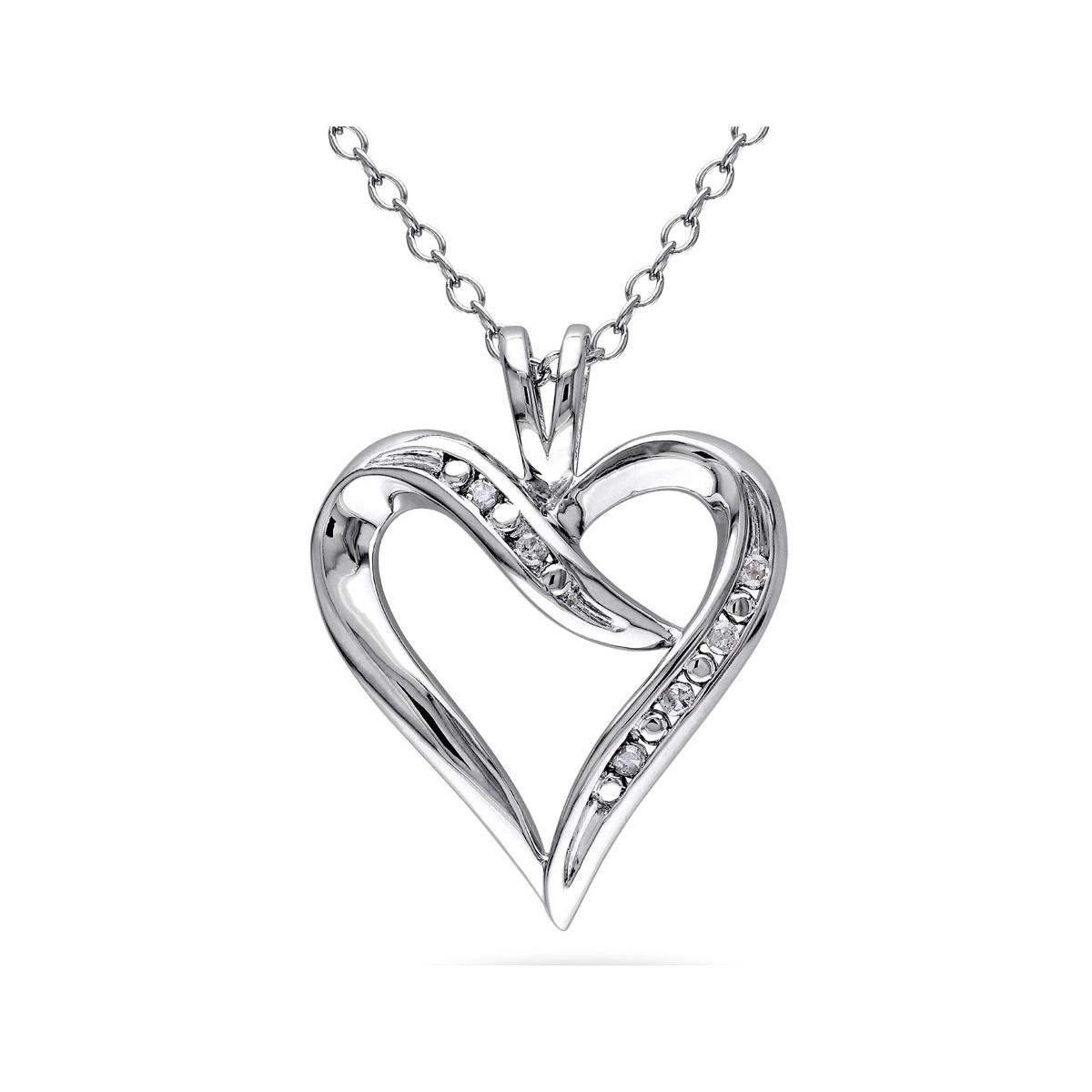 1/20 Carat (ctw I2-I3) Diamond Heart Necklace in Sterling Silver product image