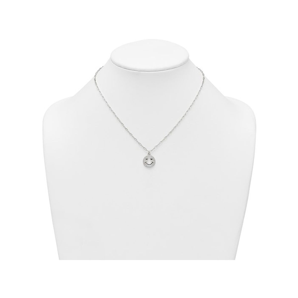 Sterling Silver Smiley Face Charm Necklace with Chain product image