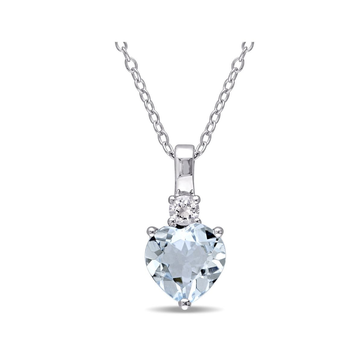 1.50 Carat (ctw) Aquamarine Heart Necklace in Sterling Silver product image