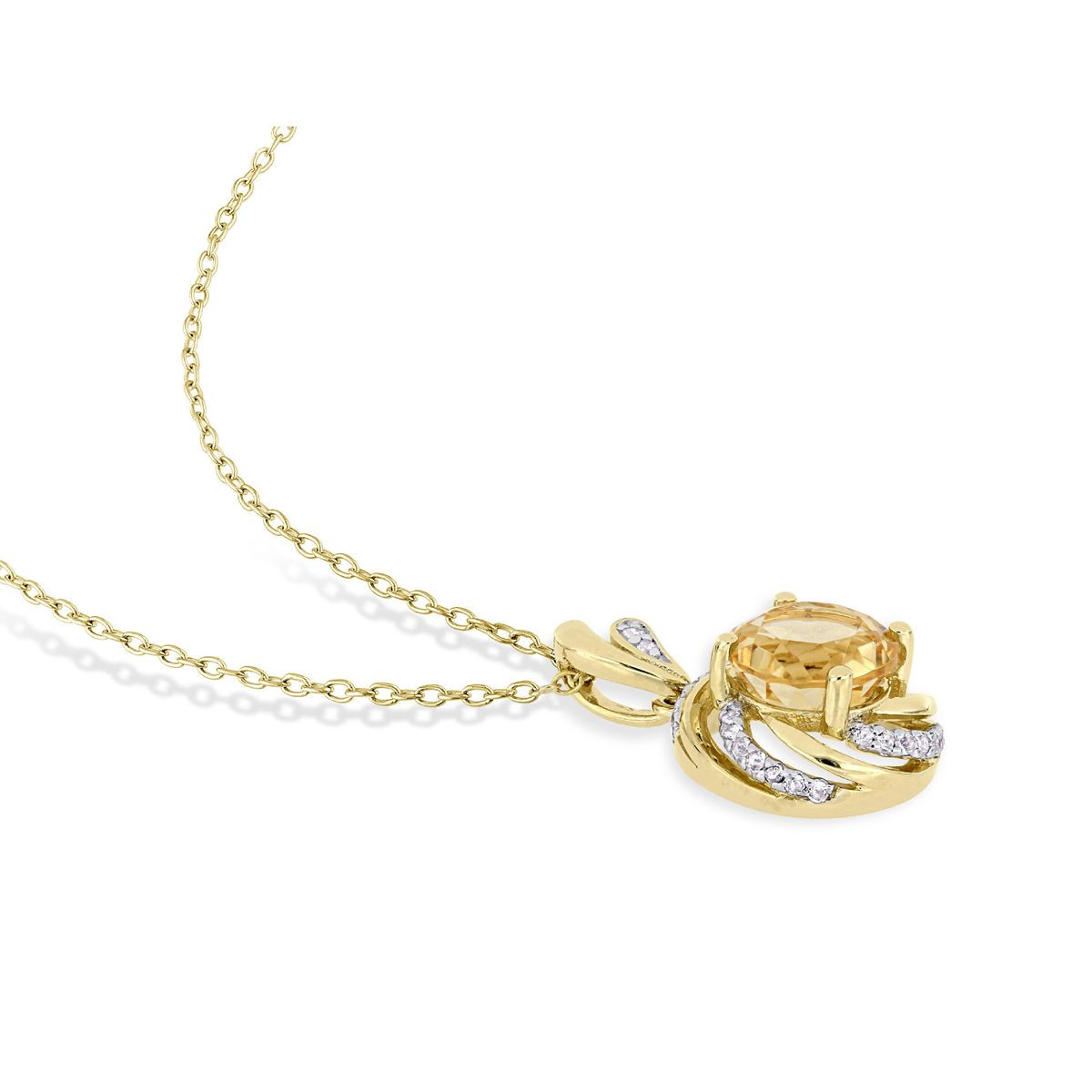 1.85 Carat (ctw) Citrine Swirl Pendant Necklace product image
