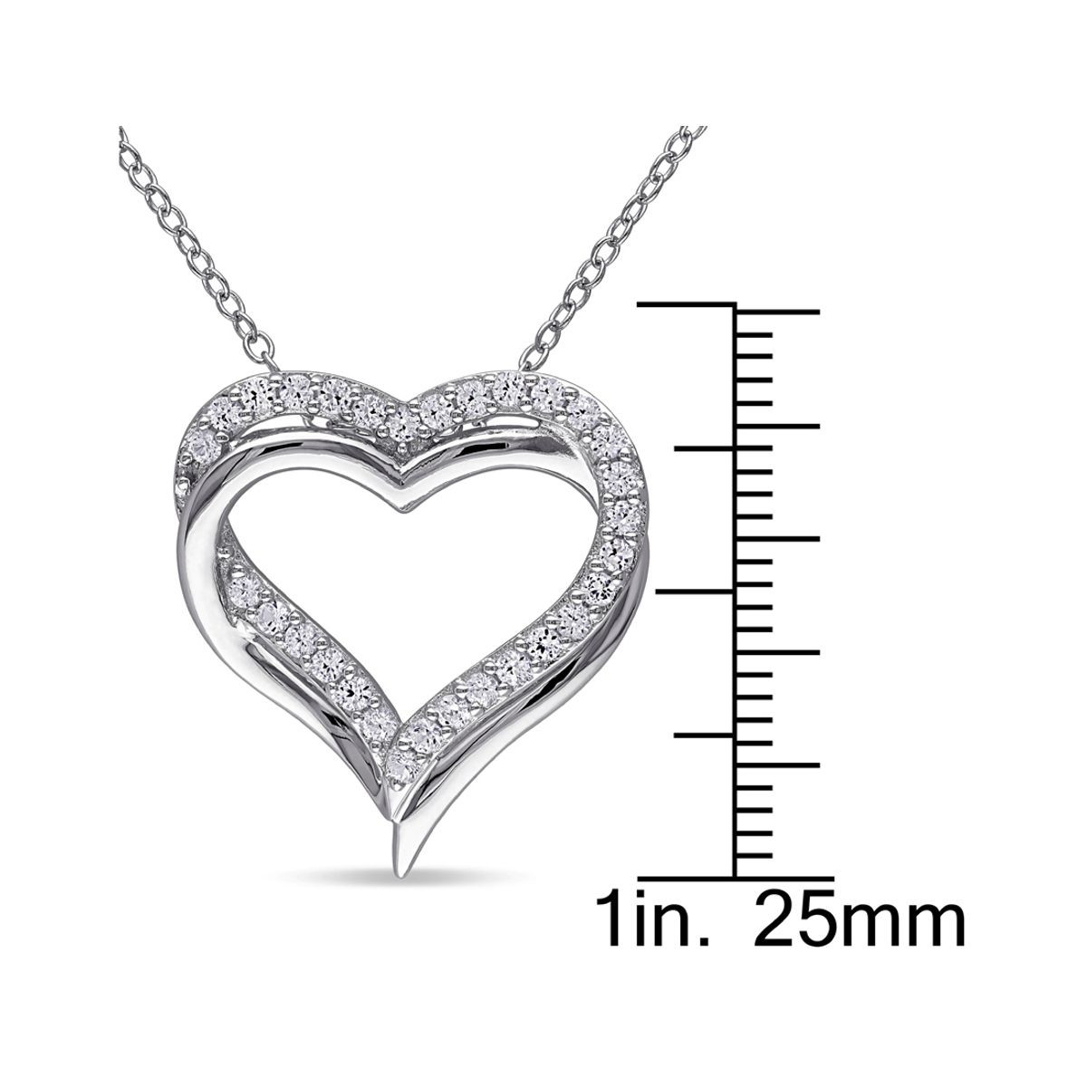 5/8 Carat (ctw) White Sapphire Heart Pendant Necklace product image