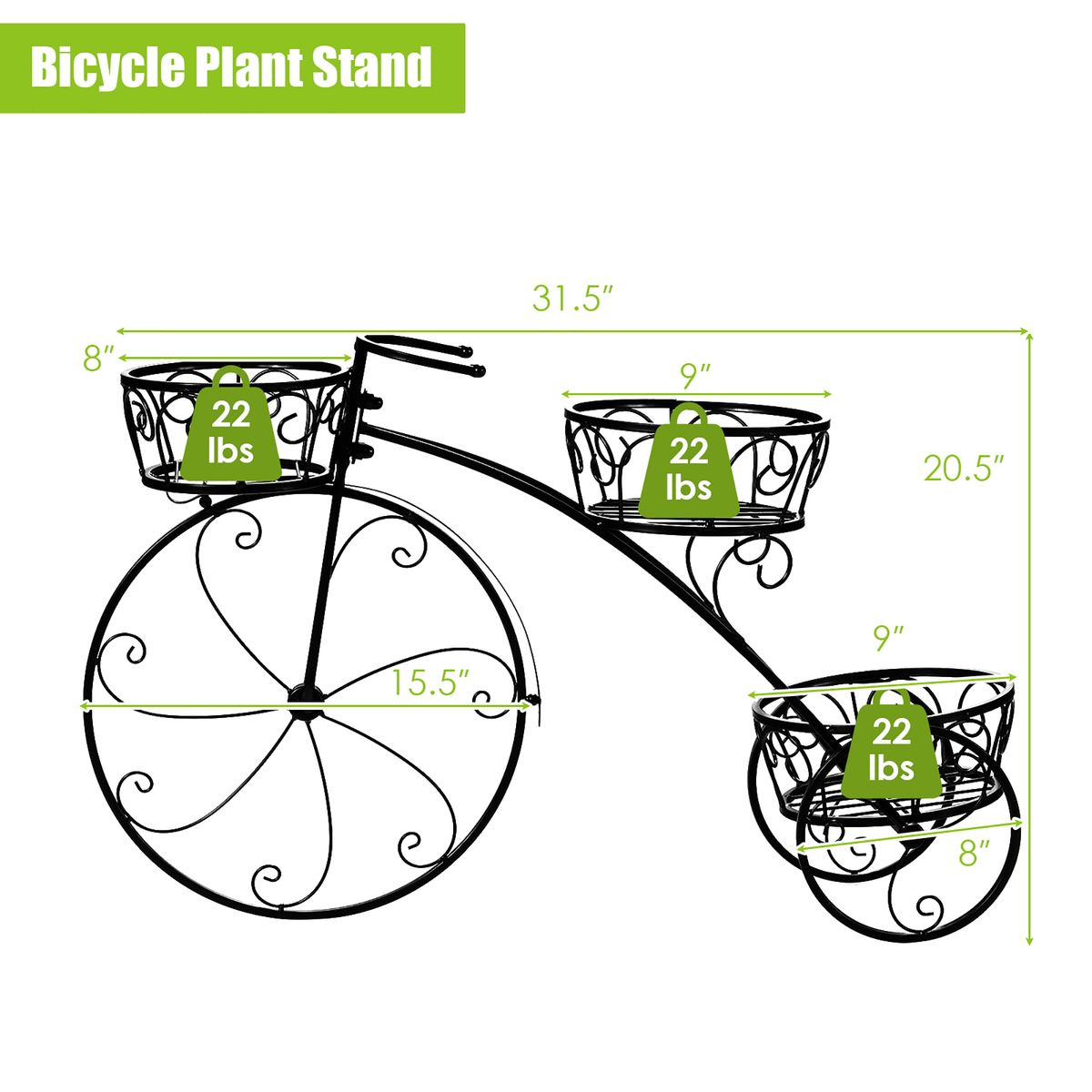 3-Tier Tricycle Plant Stand  product image