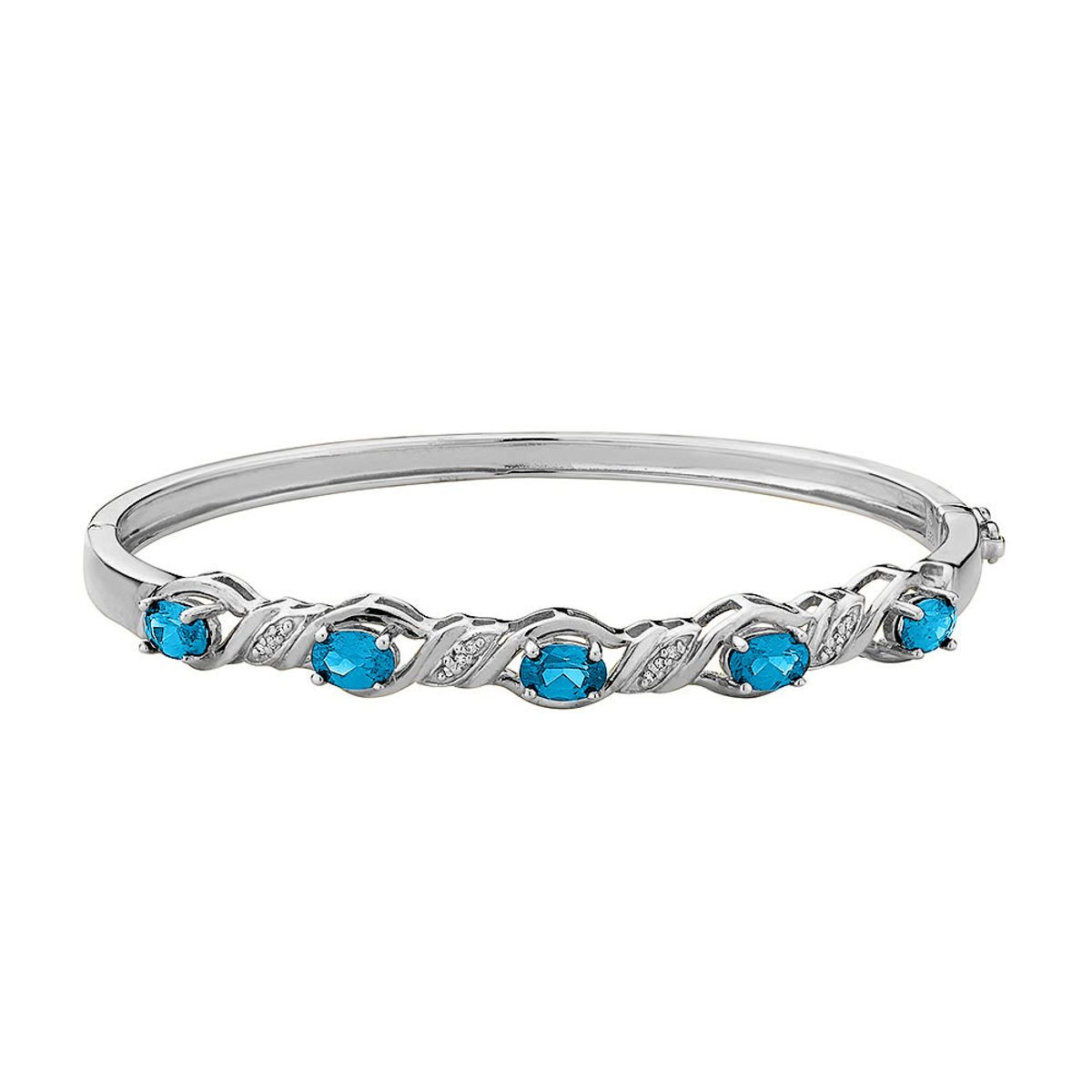 Created Blue Topaz Bangle with Diamonds  product image