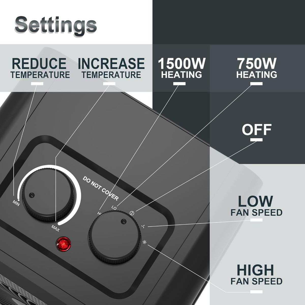 Wewarm 2-in-1 Fan and Heater Combo product image