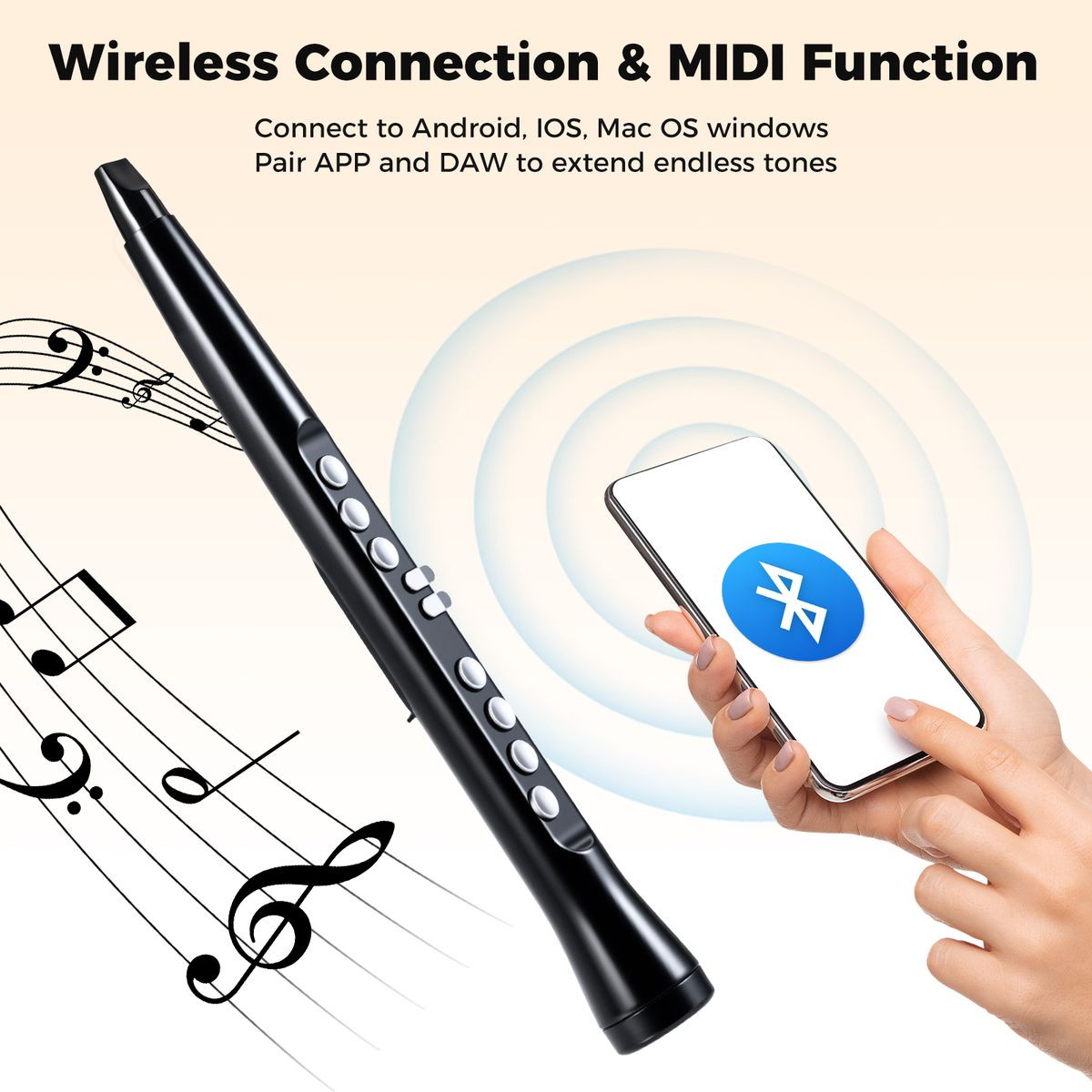 Electronic Saxophone with Wireless MIDI 4-Octave Range  product image