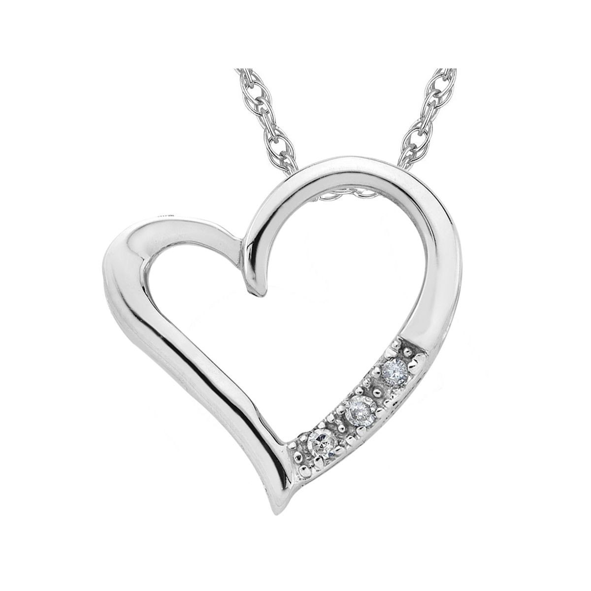 Diamond Heart Necklace in Sterling Silver product image