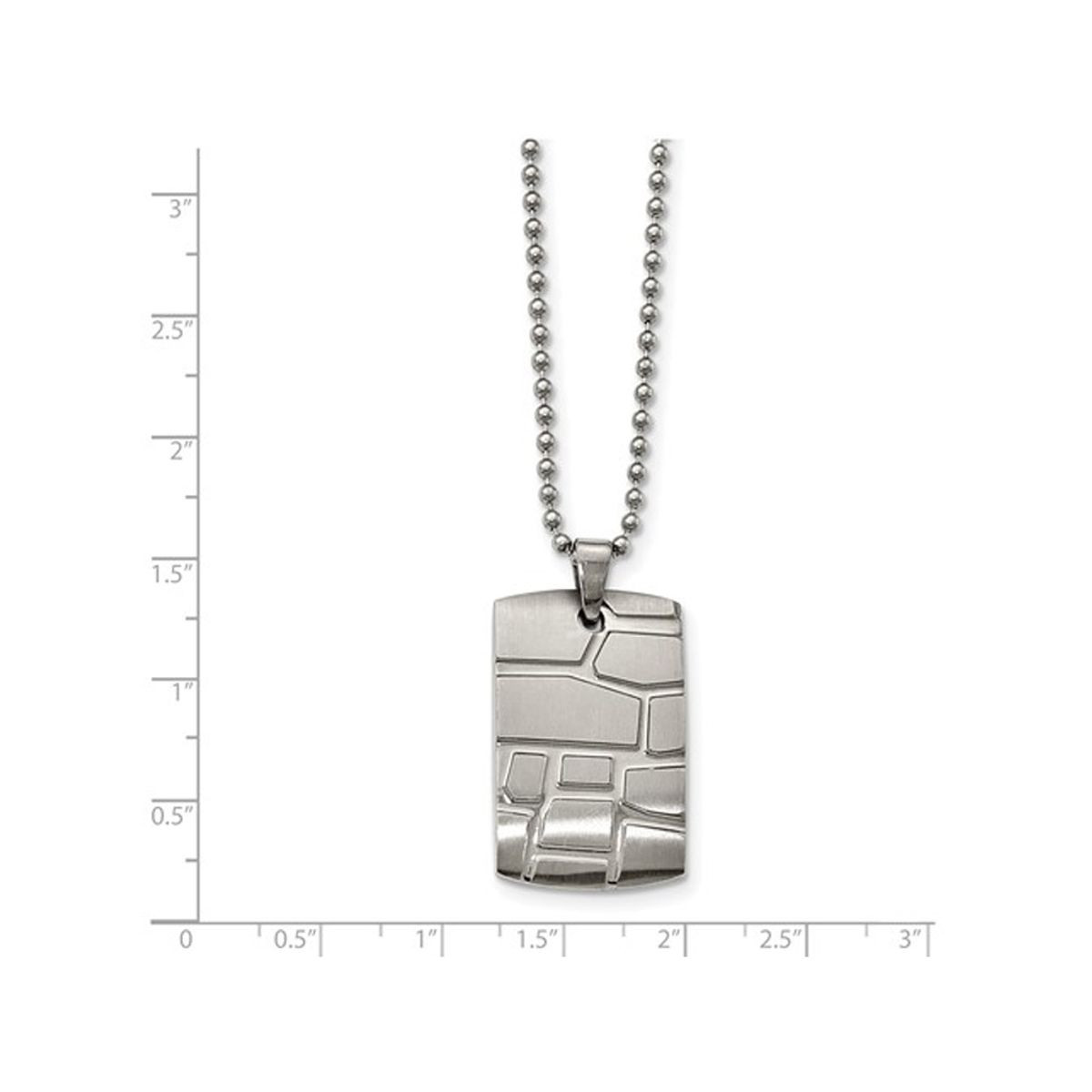 Stainless Steel Patterned Dogtag with Chain  product image