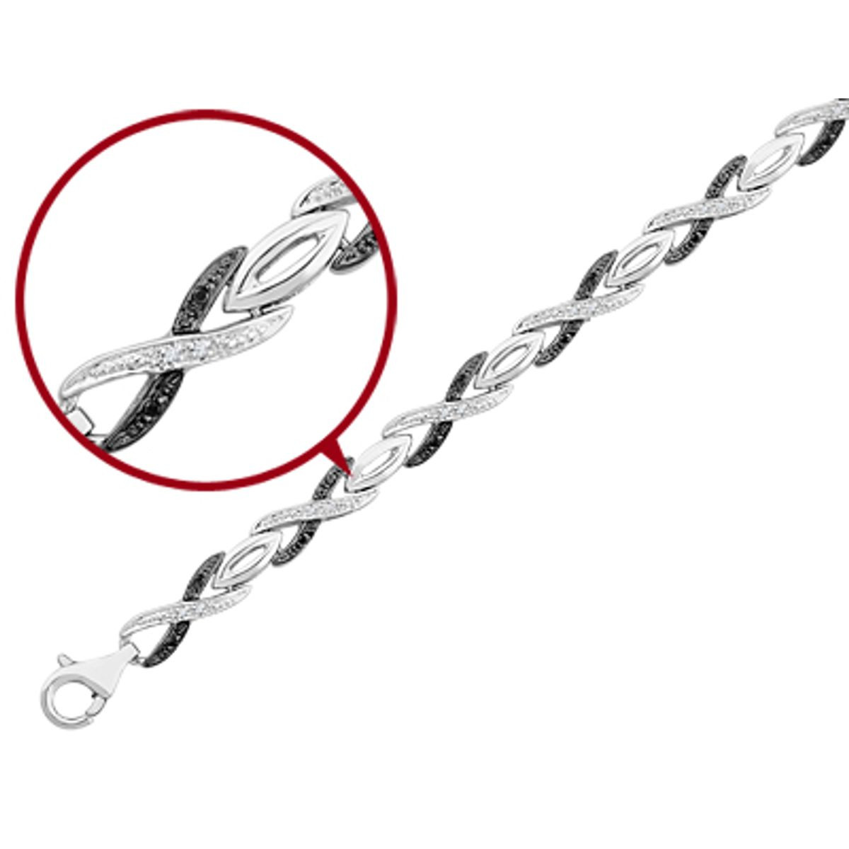 1/6 Carat (ctw) Diamond Infinity Bracelet in Sterling Silver product image