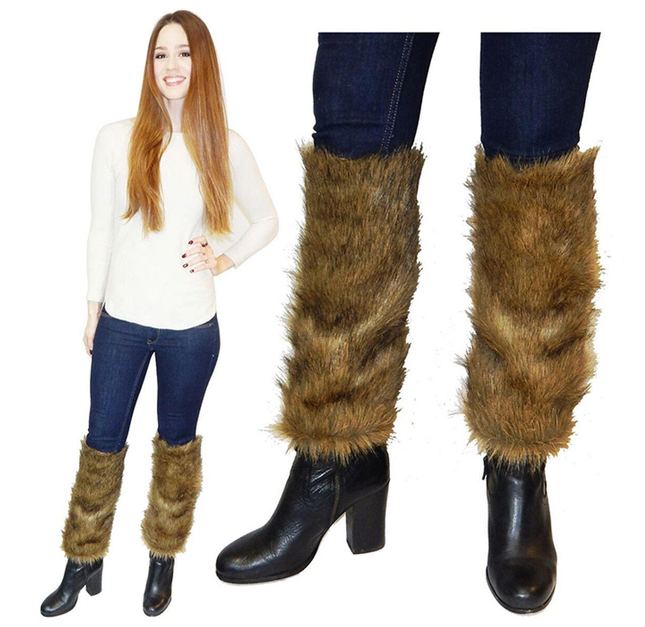 Women’s Faux Fur Leg Warmer Sleeves product image