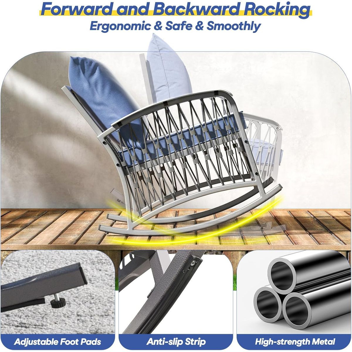 3-Piece Outdoor Rocking Chair Set  product image