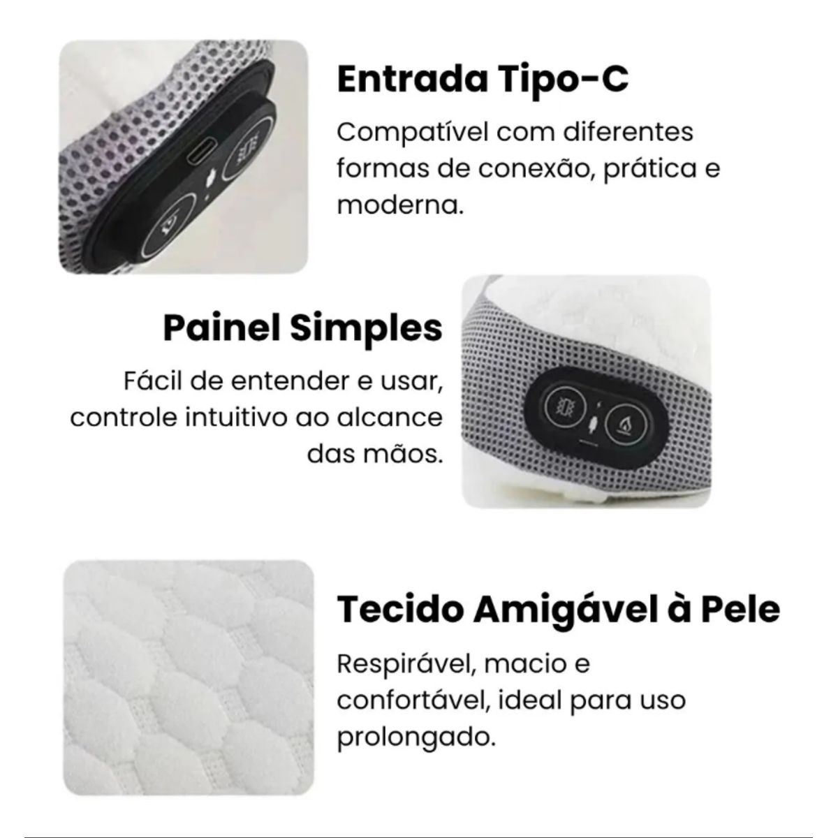 Memory Foam Neck Pillow with USB Heating and Vibration Massage product image