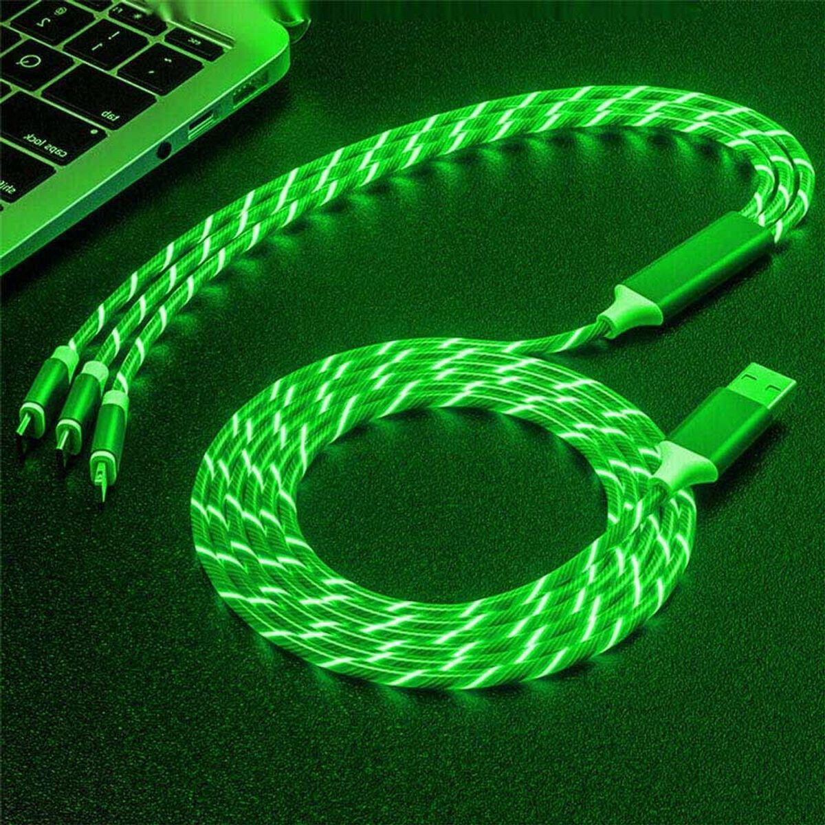 3 in 1 LED Flowing Luminous Fast Charging Cable (3.3ft) product image