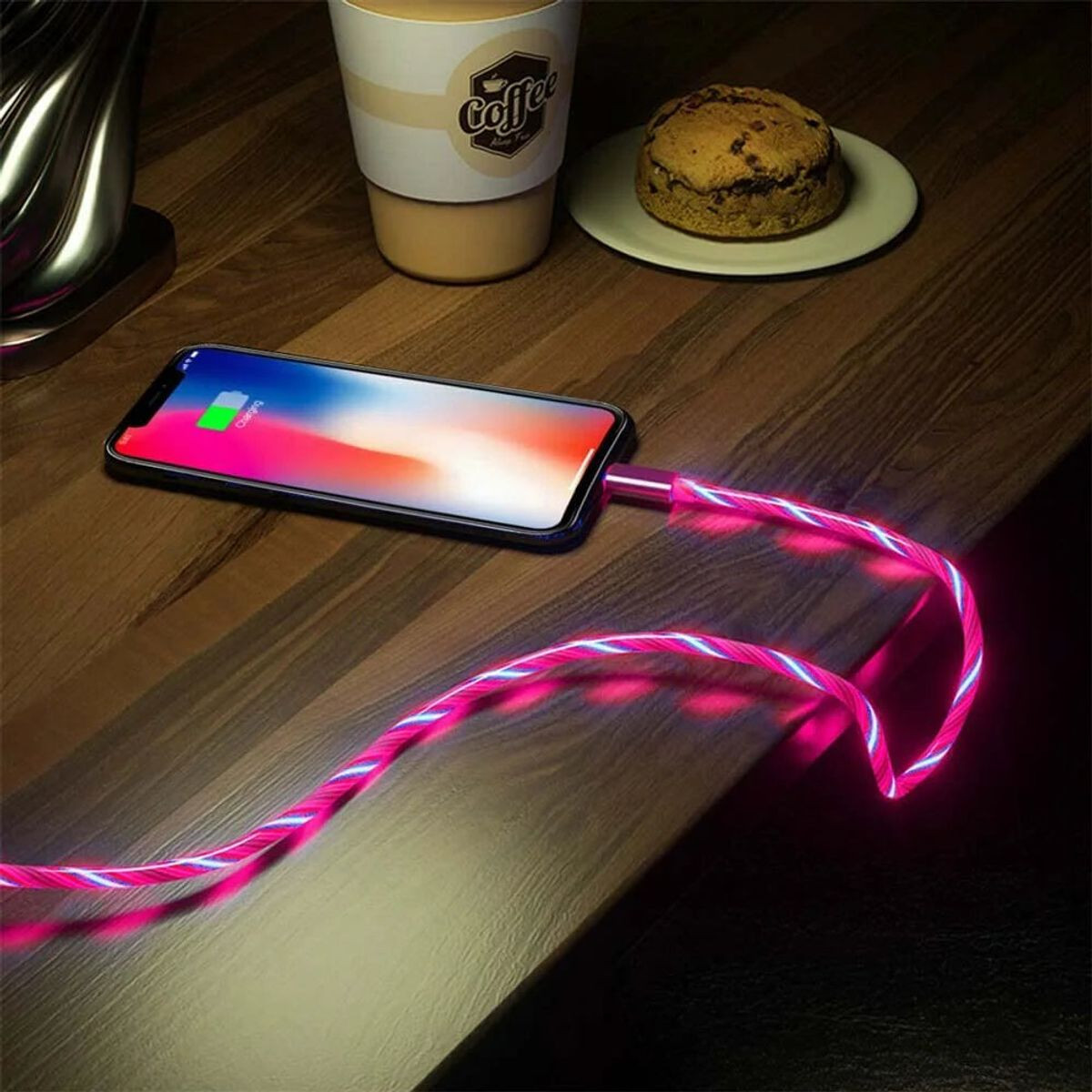 3 in 1 LED Flowing Luminous Fast Charging Cable (3.3ft) product image