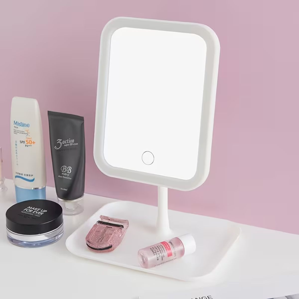Rotating Makeup Mirror With LED Lighting product image