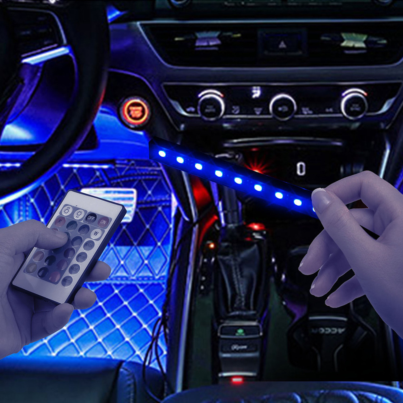 36-LED Multicolor 12V Car Atmosphere Light Strips with Remote product image