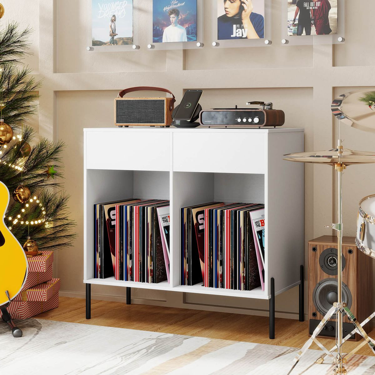 Large Record Player Stand Charging Station product image