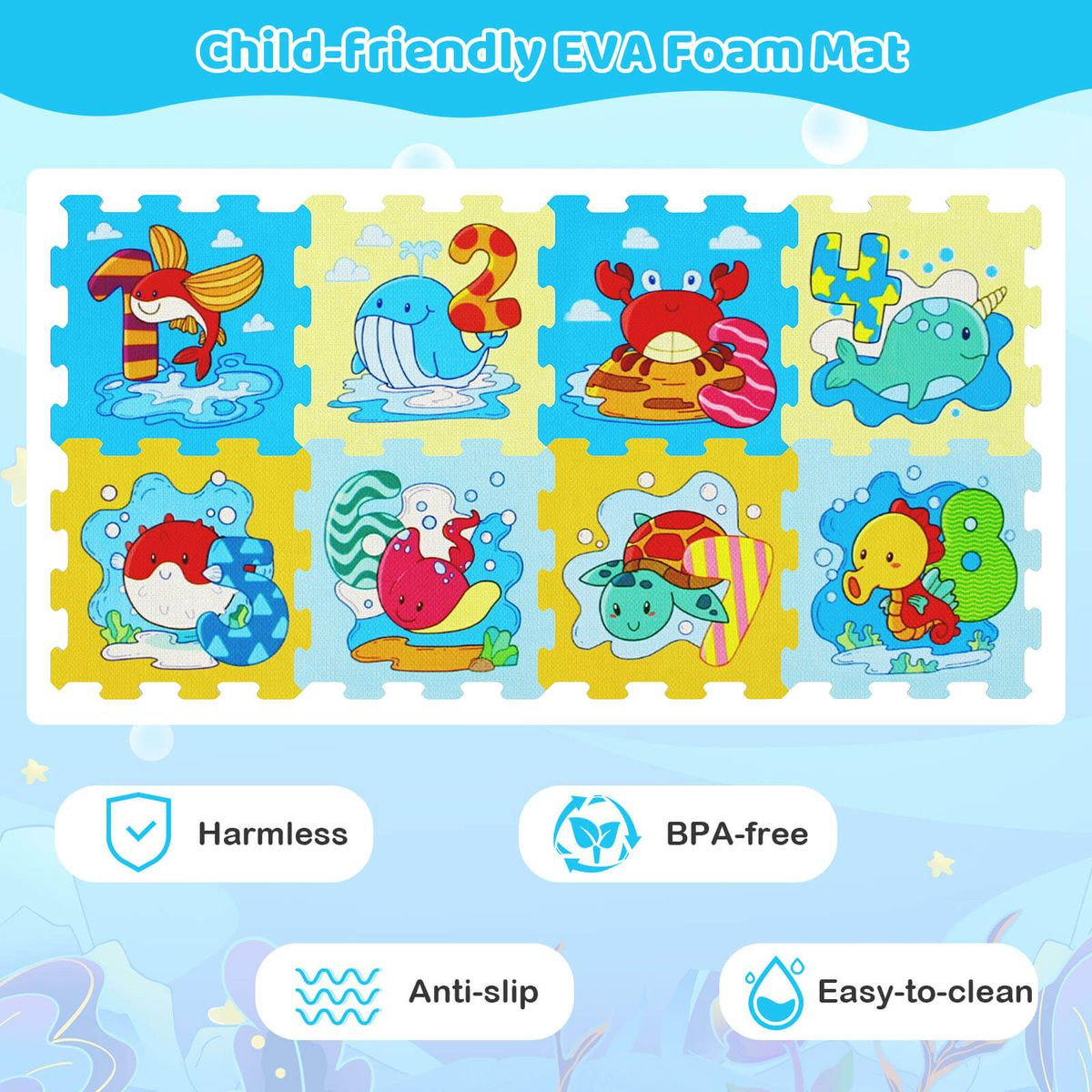 Kids' Foam Puzzle Play Mat (8-Pieces) product image