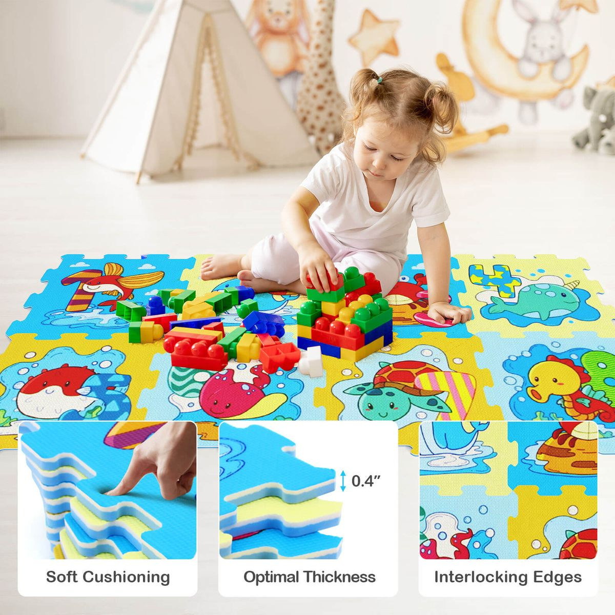 Kids' Foam Puzzle Play Mat (8-Pieces) product image