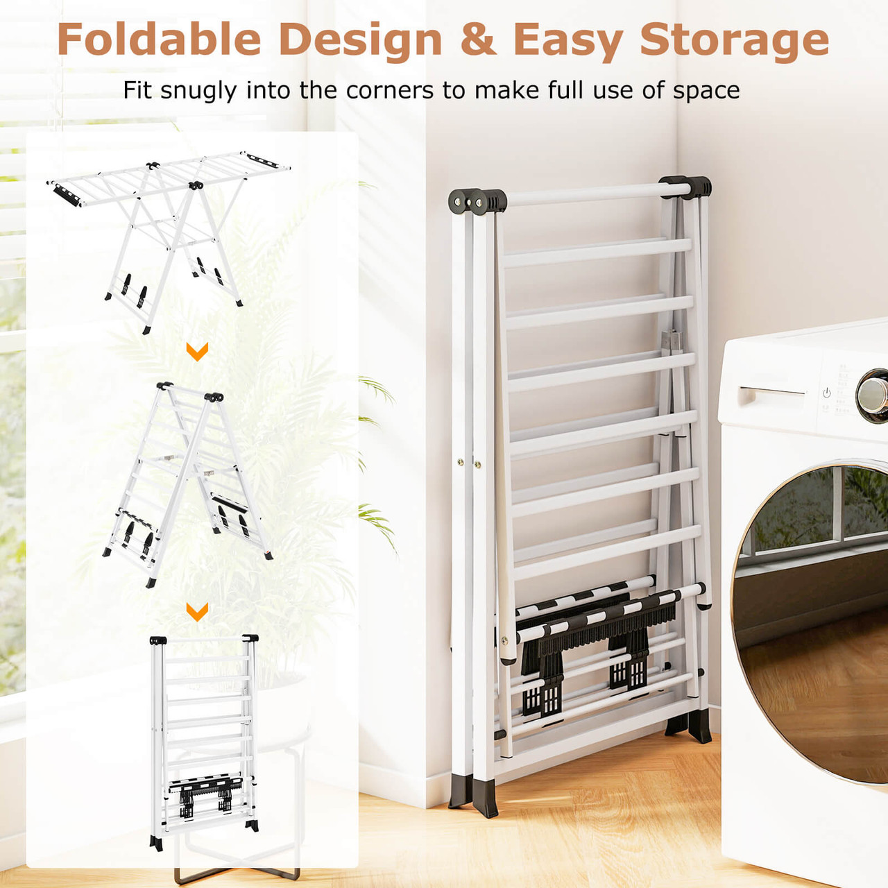 Foldable Metal Laundry Drying Rack product image