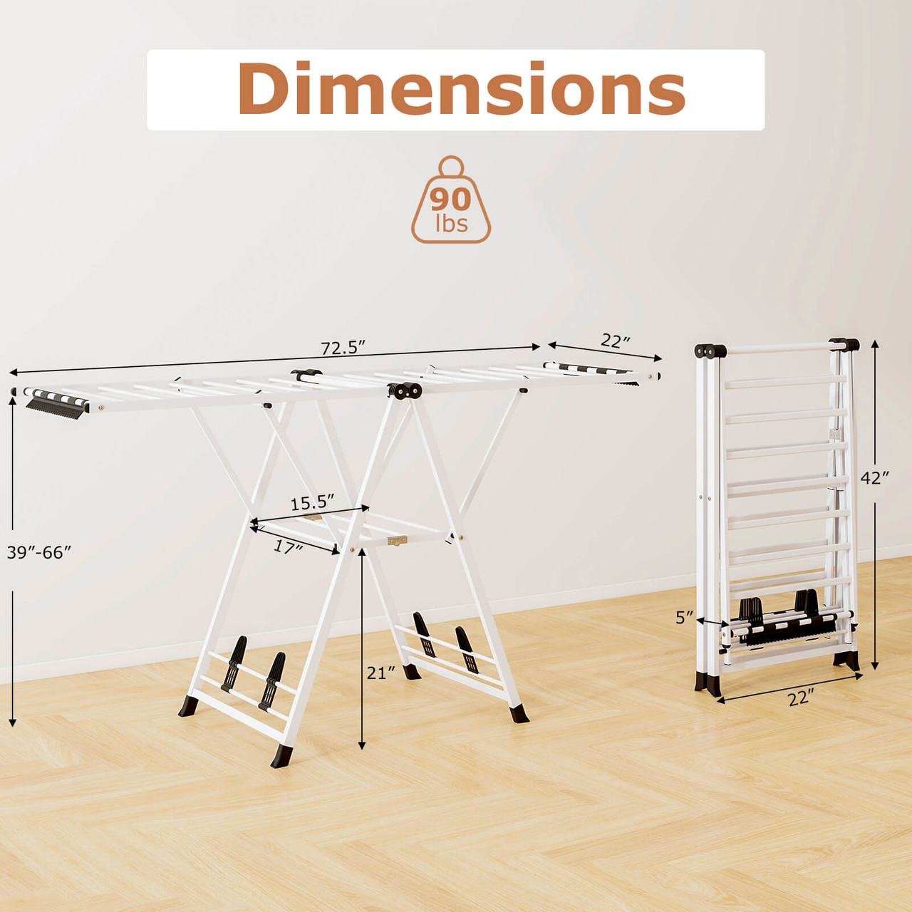 Foldable Metal Laundry Drying Rack product image