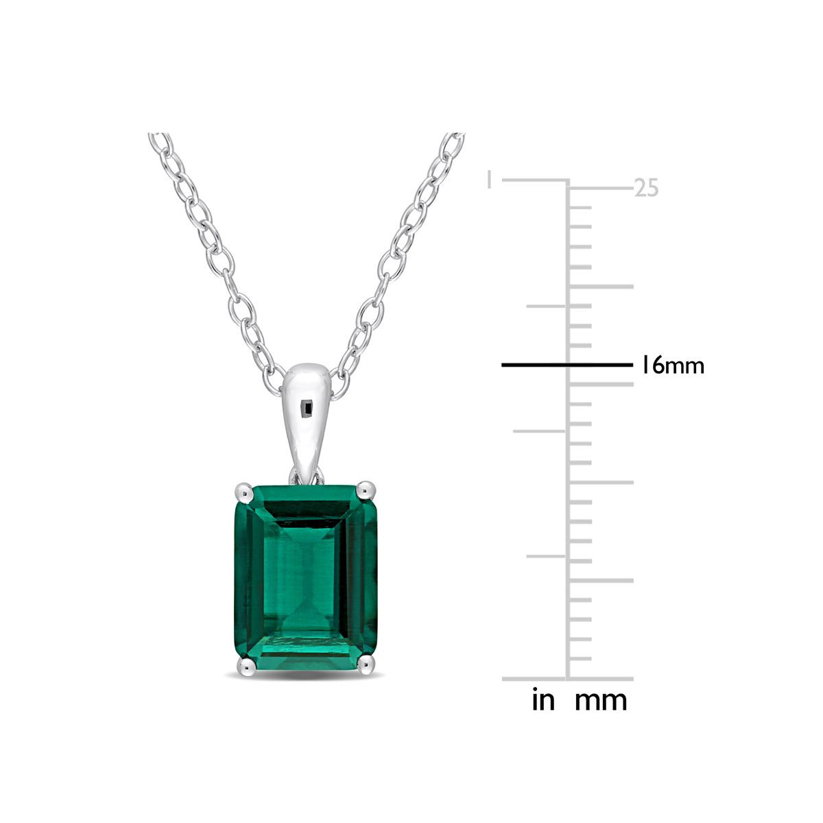 2.30 Carat (ctw) Lab-Created Emerald Pendant Necklace product image