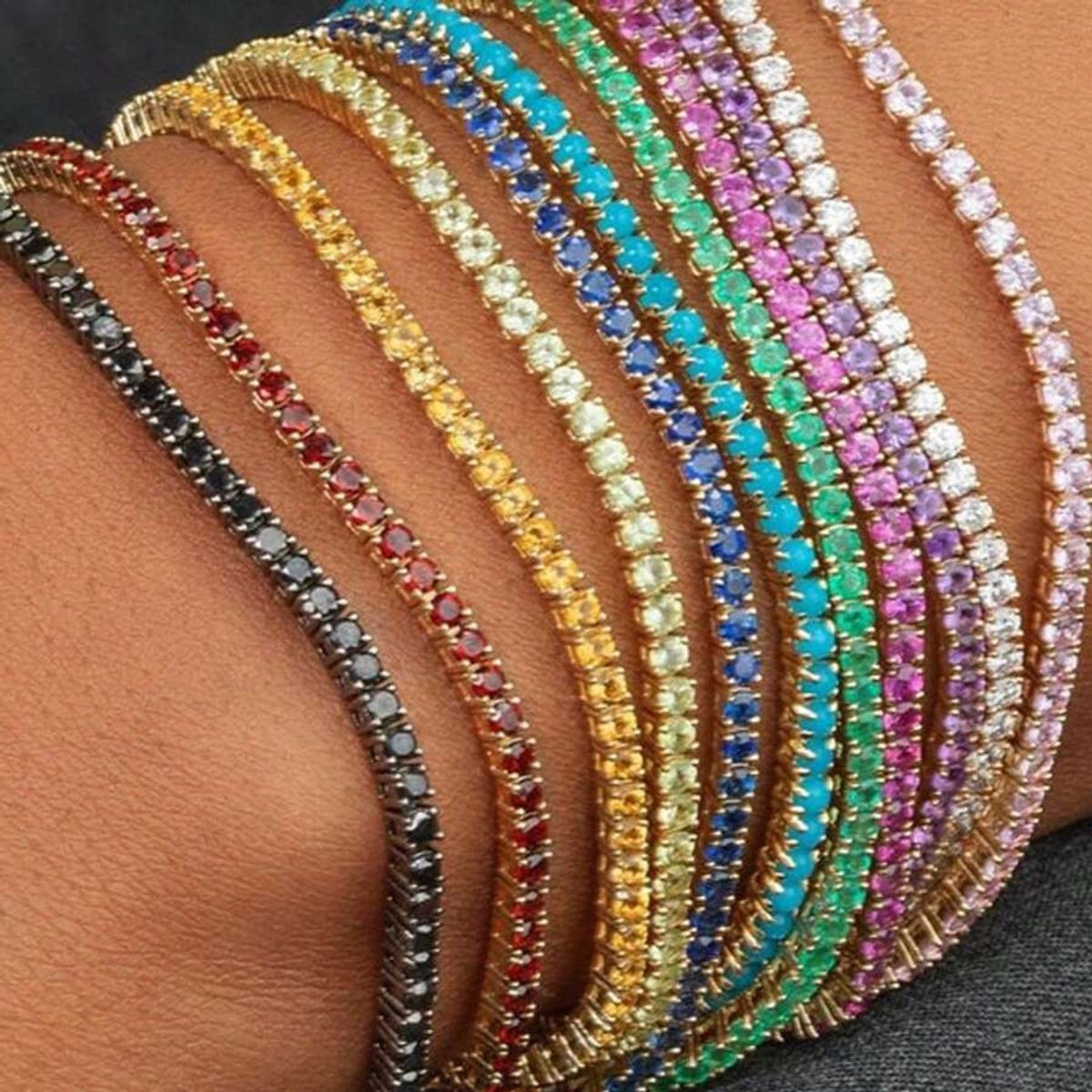 11-Piece Sparkling Rainbow Bracelet Stack product image