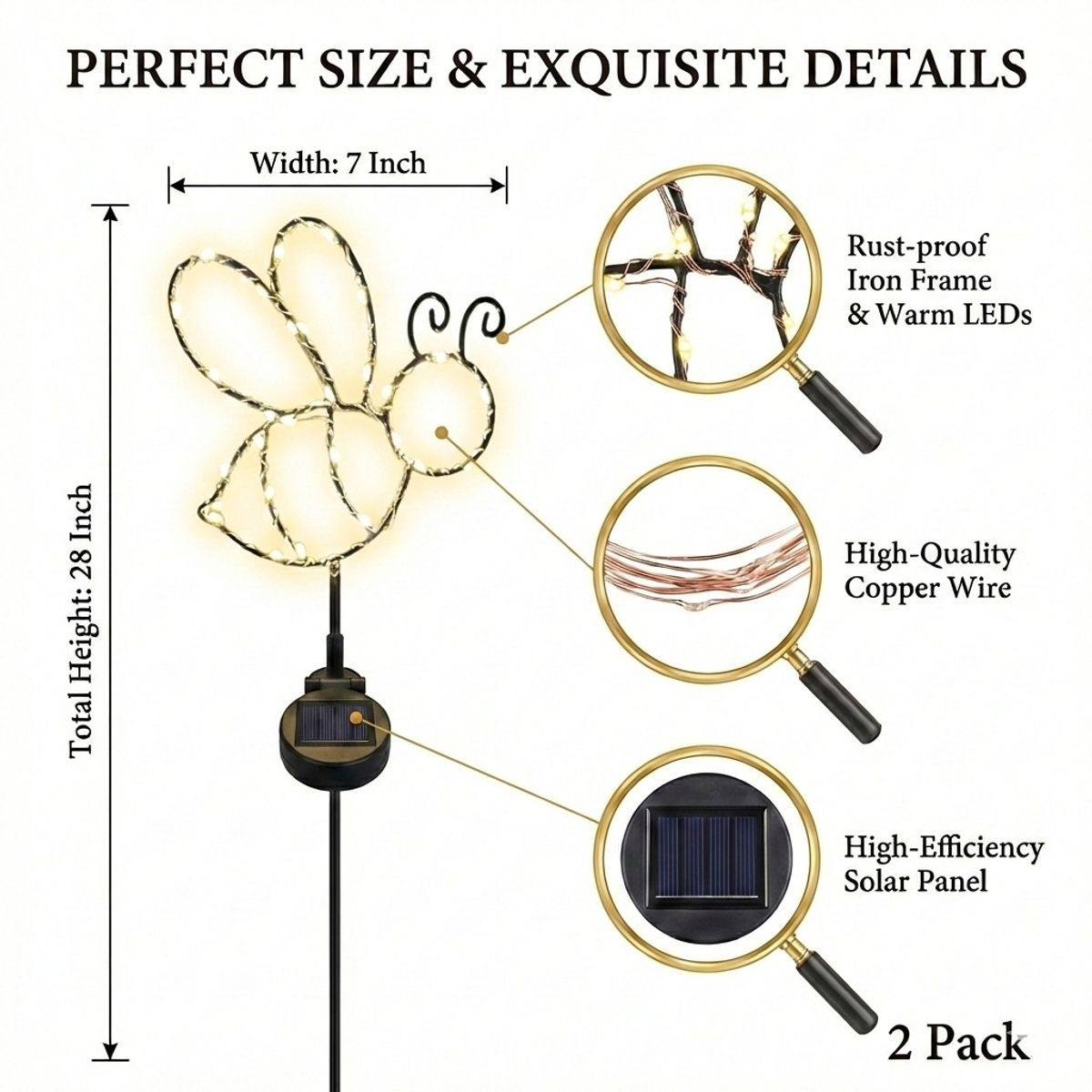Solar Powered LED Garden Stake Light (Set of 2) product image