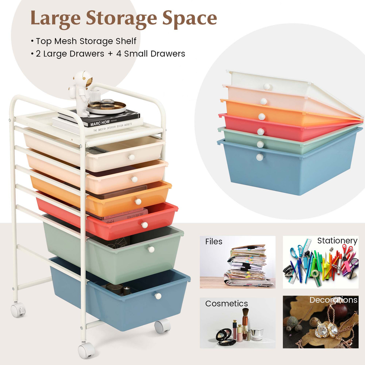 6 Drawer Rolling Storage Cart product image