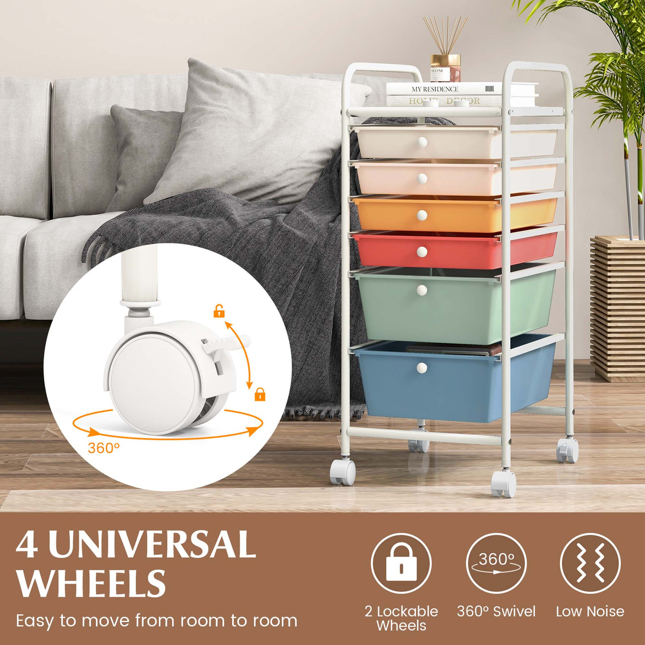 6 Drawer Rolling Storage Cart product image