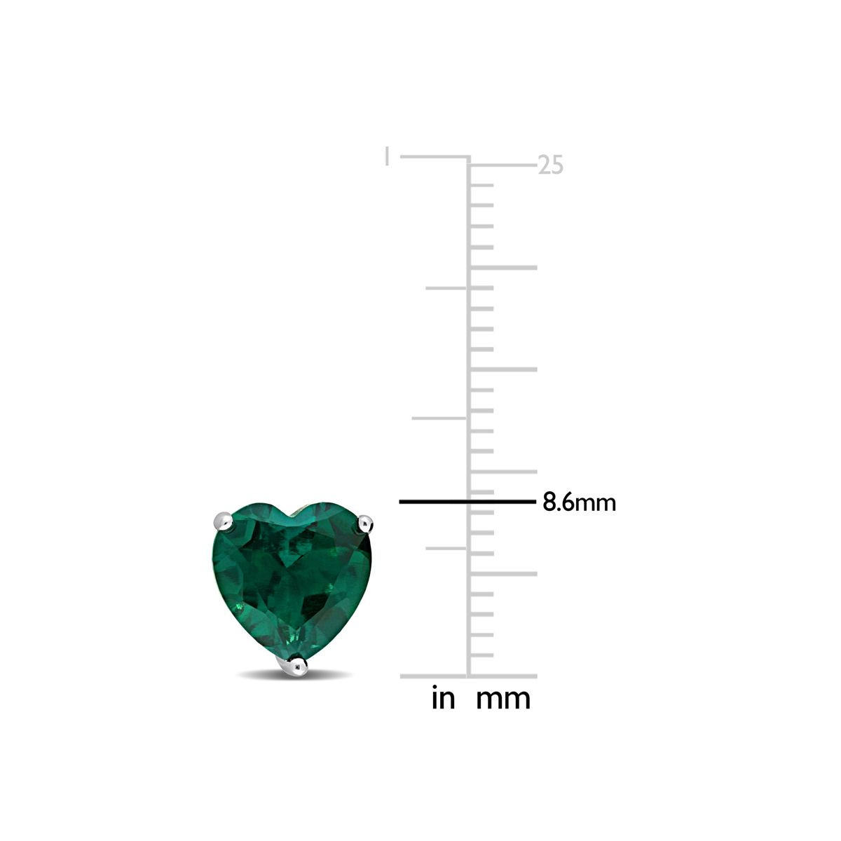 3.00 Carat (ctw) Lab-Created Emerald Heart-Shape Solitaire Earrings product image