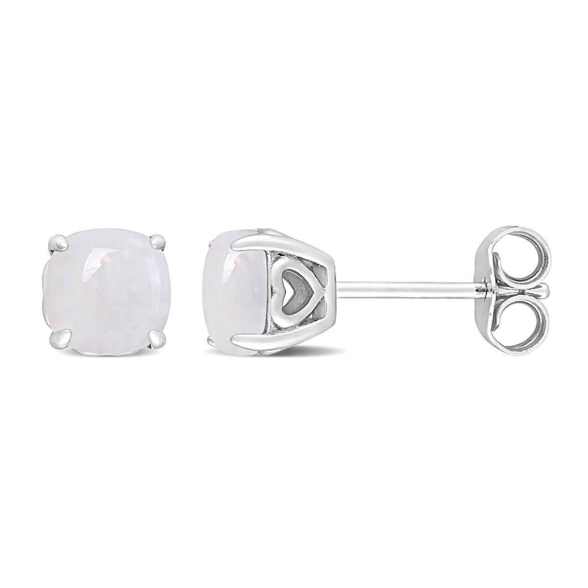 1.30 Carat (ctw) Opal Solitaire Stud Earrings in Sterling Silver product image