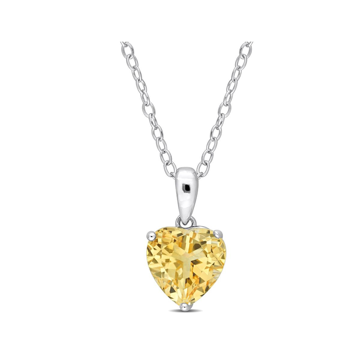 1.64 Carat (ctw) Citrine Heart Solitaire Pendant Necklace product image