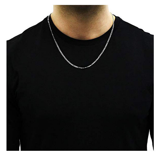 Sterling Silver Italian 3mm Figaro Link Chain Necklace product image