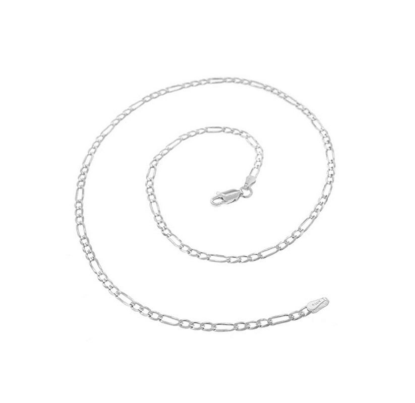 Sterling Silver Italian 3mm Figaro Link Chain Necklace product image