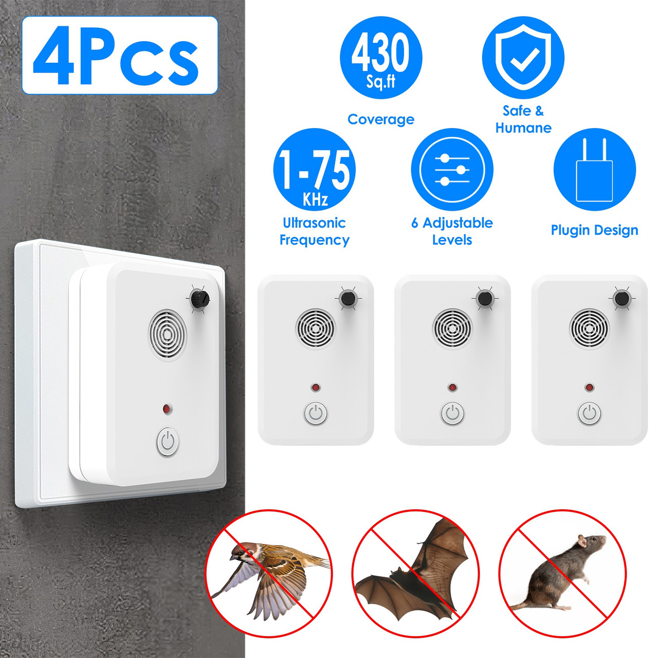 Plug-In Ultrasonic Pest Repellent (4-Pack) product image
