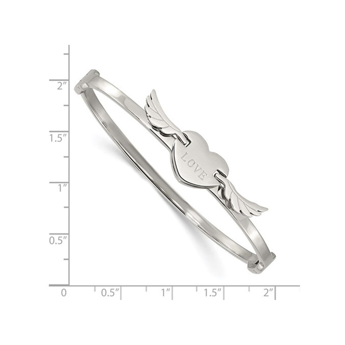 Stainless Steel LOVE Heart Bangle Bracelet product image