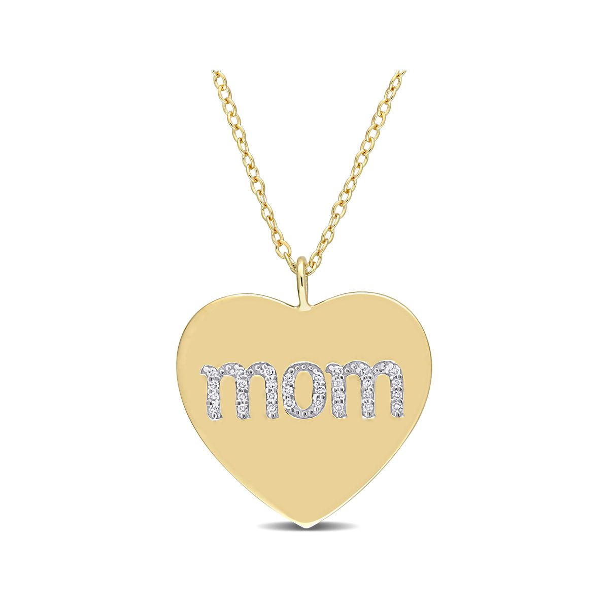 1/10 Carat (ctw) Diamond Heart "Mom" Pendant Necklace product image