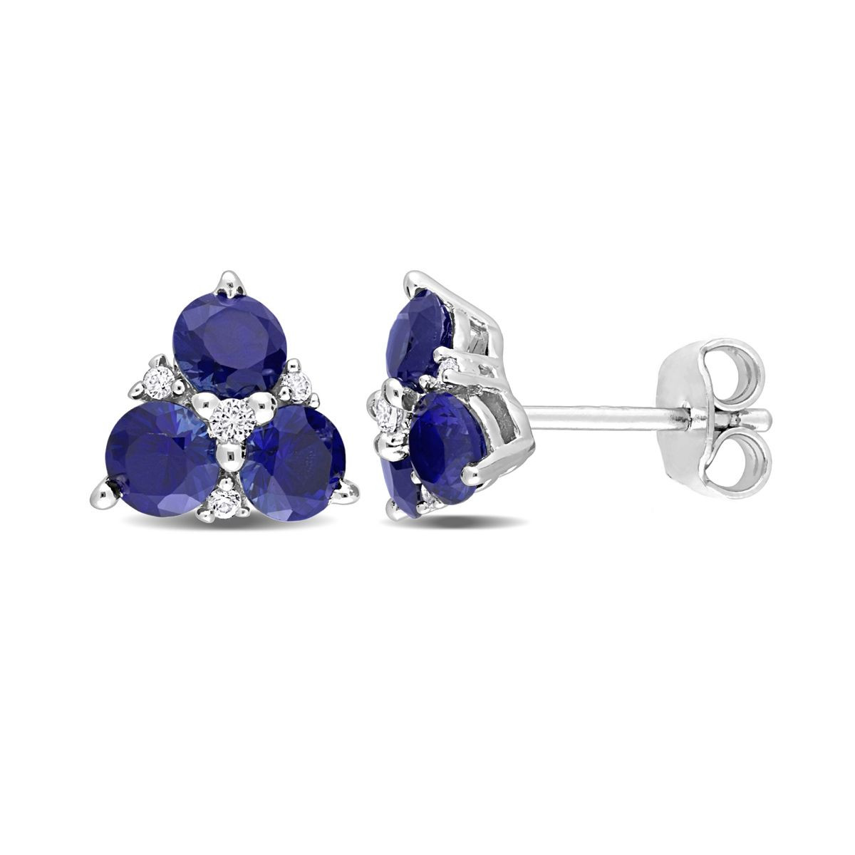 1.80 Carat (ctw) Lab-Created Blue and White Sapphire Earrings product image