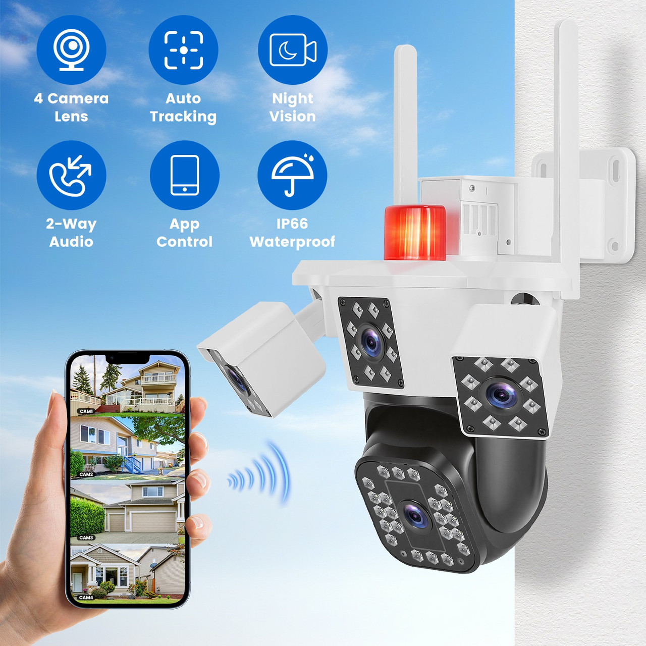 1080P 4‑Lens Wi-Fi Security Camera product image