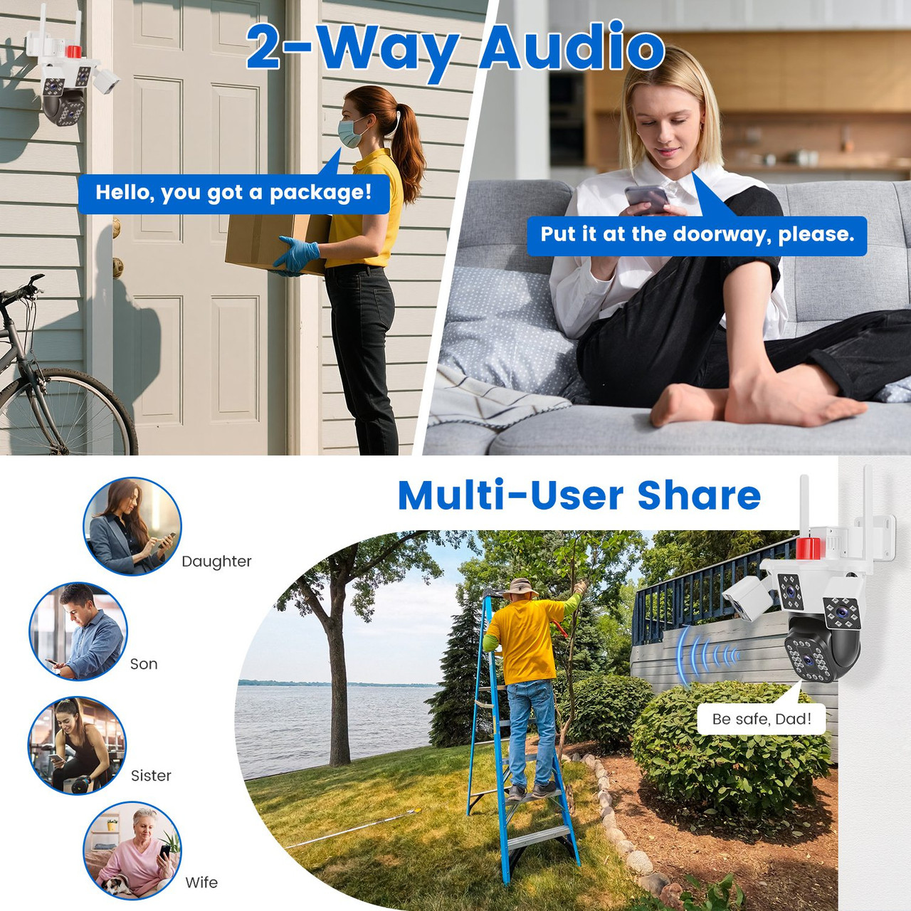 1080P 4‑Lens Wi-Fi Security Camera product image