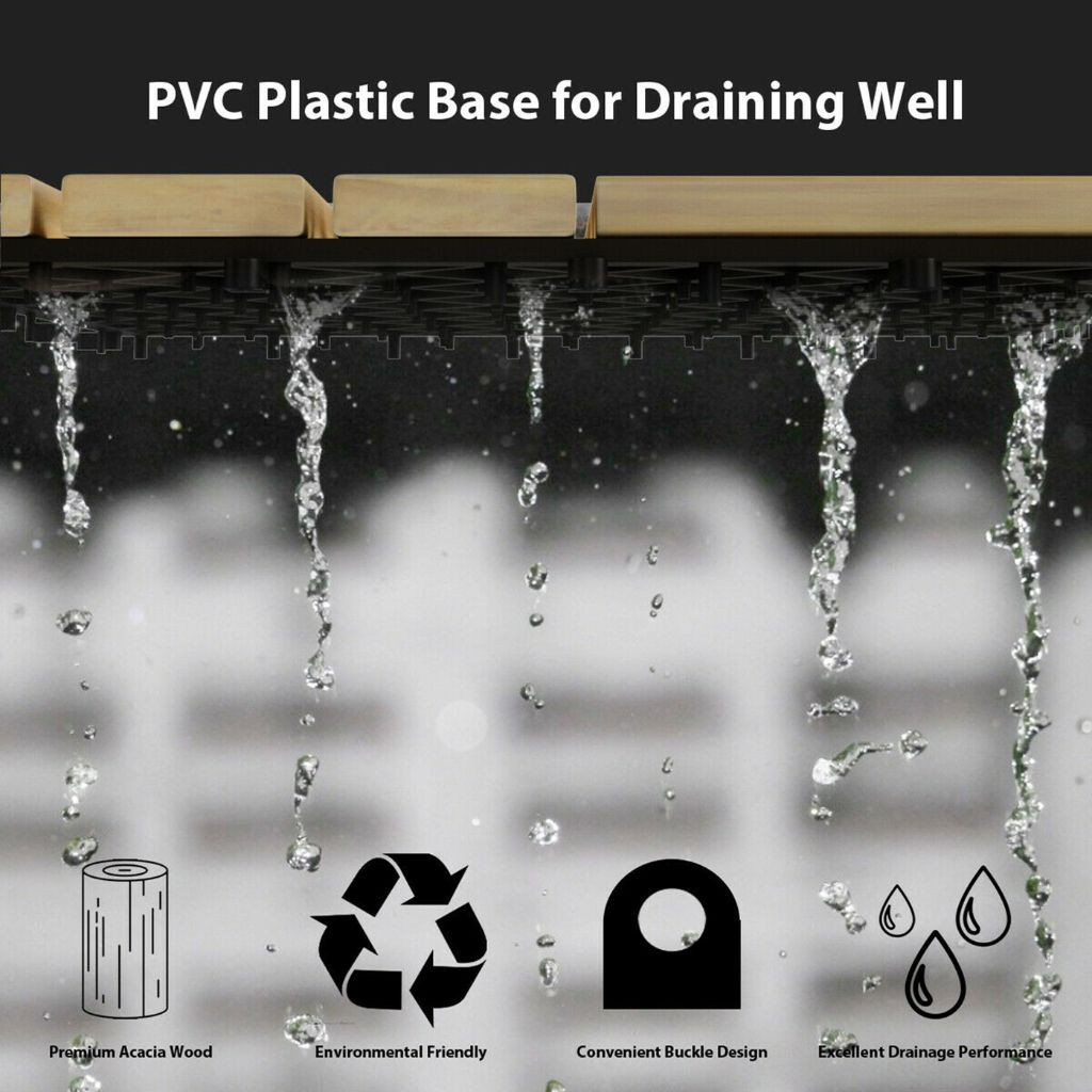 Acacia Wood 12" x 12" Deck Patio Pavers (10, 20, or 40 Pieces) product image
