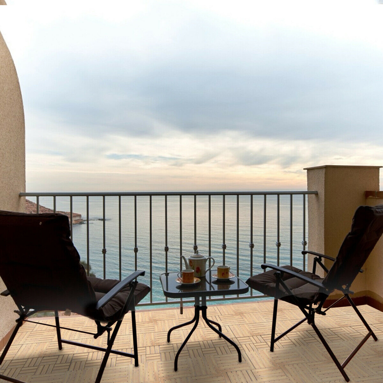 Acacia Wood 12" x 12" Deck Patio Pavers (10, 20, or 40 Pieces) product image