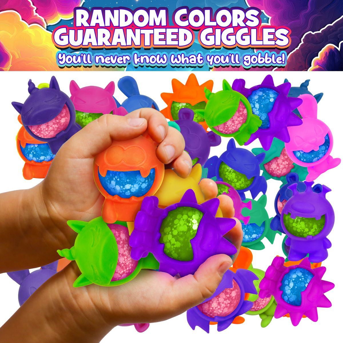 Power Your Fun Glitter Gobblers Blind Box Squishy Toy (6-Pack) product image