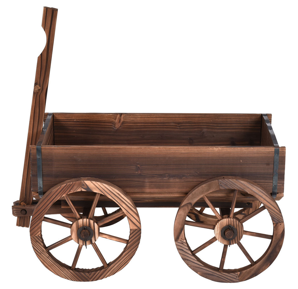 Wood Wagon Flower Planter with Wheels product image