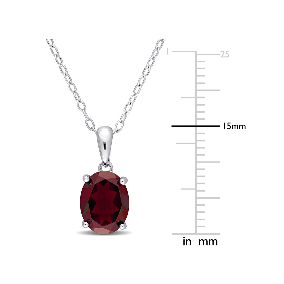 2.20 Carat (ctw) Garnet Solitaire Oval Pendant Necklace product image