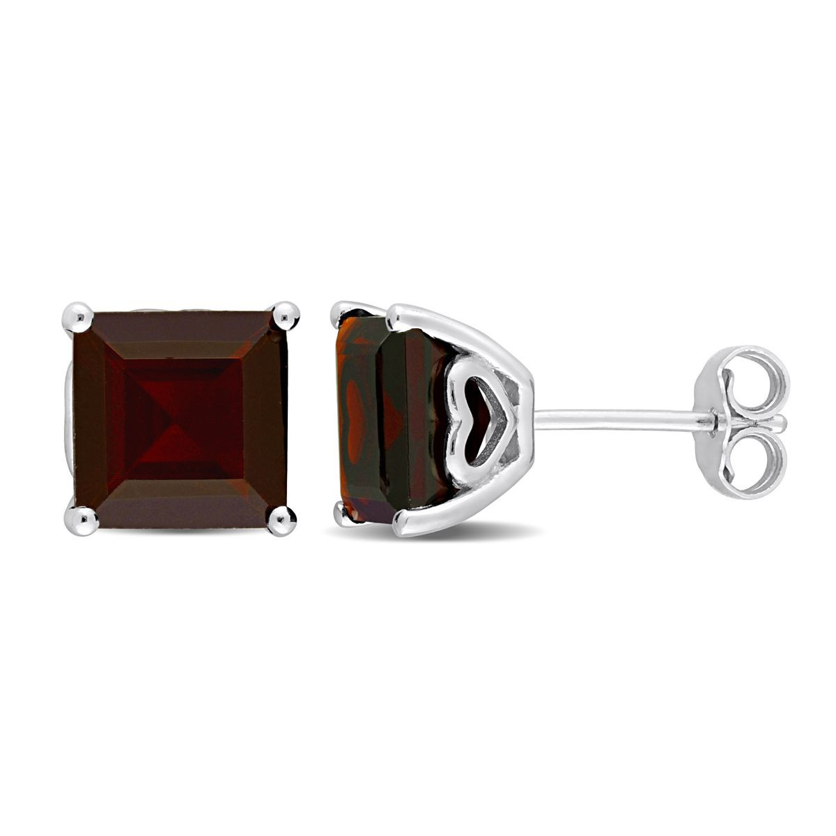 6.20 Carat (ctw) Garnet Princess-Cut Solitaire Stud Earrings product image